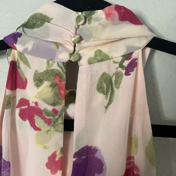 Lauren Ralph Lauren Sleeveless Halter Bow Neck Ruffle Tiered Blouson Dress SZ 8 - Picture 7 of 9